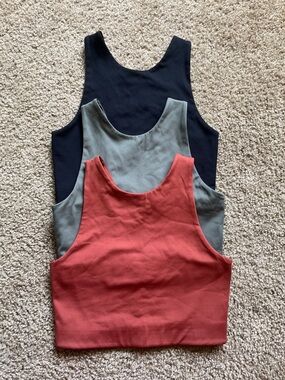 Bundle of 3 Girlfriend Collective High Neck longline sports bras size small